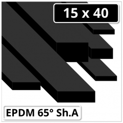 EPDM Gummi Vierkantprofil 15x40 mm 65° Shore A schwarz