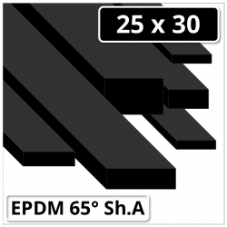 EPDM Gummi Rechteckstreifen 25x30 mm 65° Shore A schwarz
