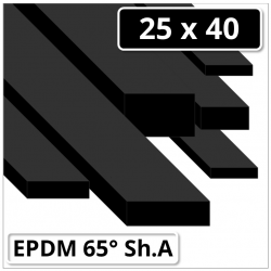 EPDM Gummi Vierkantstreifen 25x40 mm 65° Shore A schwarz