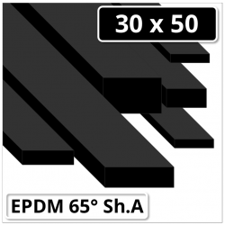 EPDM Gummi Rechteckstreifen 30x50 mm 65° Shore A schwarz