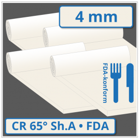 CR hell Gummiplatte 4 mm stark 65 ±5° Shore A FDA-konform