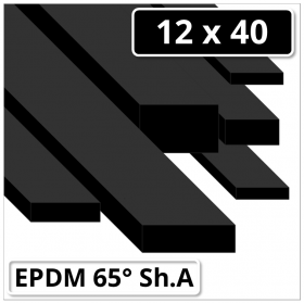 EPDM Gummi Vierkantprofil 12x40 mm 65° Shore A schwarz