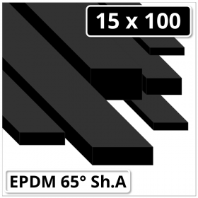EPDM Gummi Rechteckstreifen 15x100 mm 65° Shore A schwarz